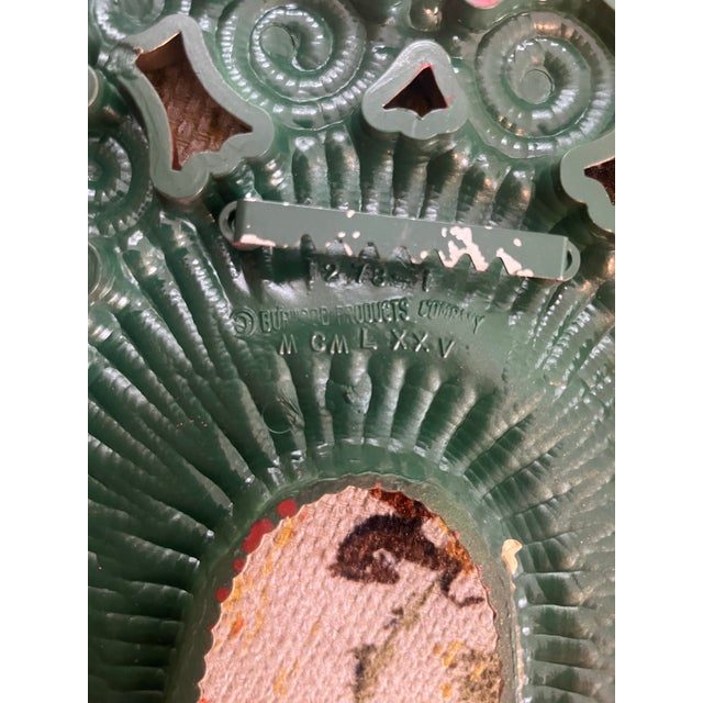 2 VTG Egyptian Inspired Ornate Faux Wicker & Rattan Scrolled Homco Candle Holders Set, Wall Hanging Decorative Candle Votives Gilded Gold Wall Sconces For Sale - Image 10 of 11