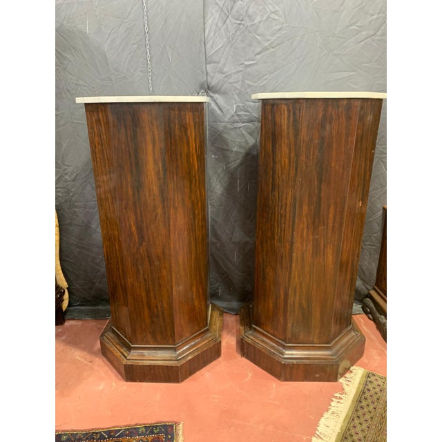 Wood Ancient Pau Ferro Rosewood Columns, 1850, Set of 2 For Sale - Image 7 of 9