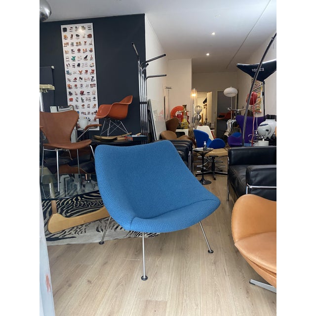 Blue Oyster Chair in Fabric by Pierre Paulin for Artifort, 1970s For Sale - Image 8 of 13