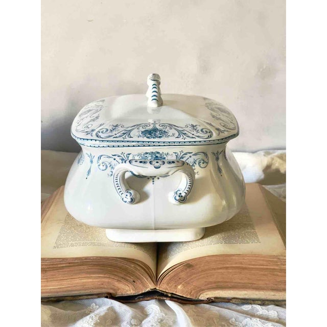 Large Belgian Louis XVI Terre de Fer Soup Bowl from Boch Frères Keramis, Belgium, 1890s For Sale - Image 4 of 16