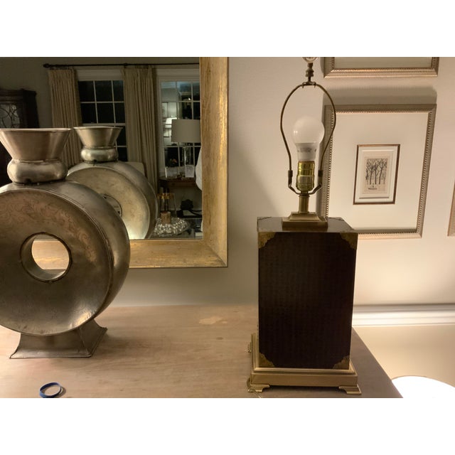 1980s Asian Inspired Frederick Cooper Lamps With Brass Appointments For Sale - Image 11 of 15