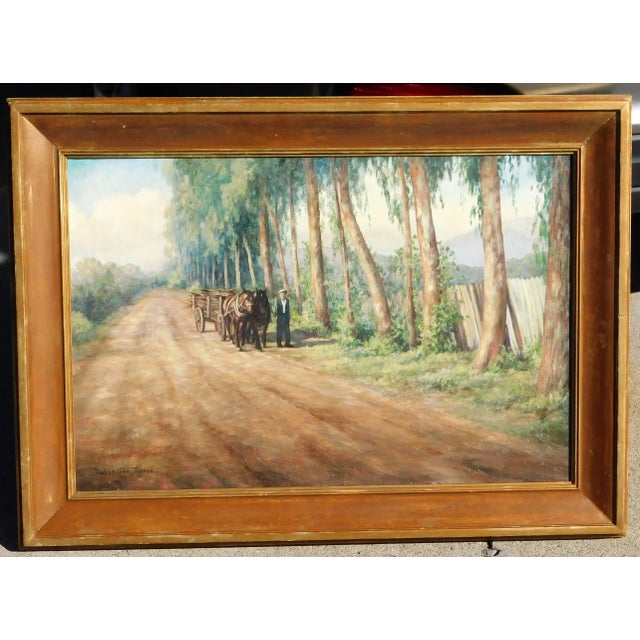 Textile Valentine Morse Early San Diego Artist "San Luis Rey" Oil/Canvas 20 X 30 For Sale - Image 7 of 7