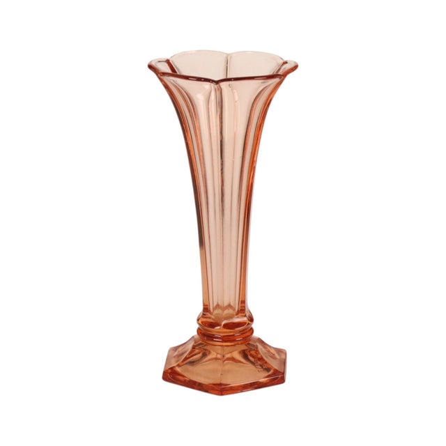 Glass Art Deco Pink Rosaline Vase from Val Saint Lambert, 1935 For Sale - Image 7 of 14