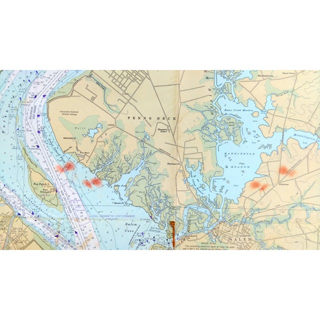 Vintage Delaware River Nautical Chart, 1977 Chairish