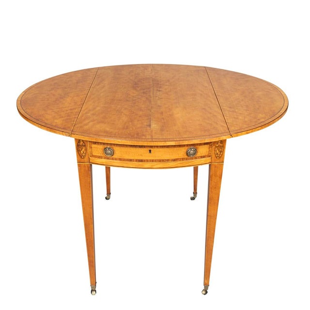 George III Satinwood Pembroke Table For Sale In Boston - Image 6 of 9