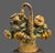 Antique Cast Iron Yellow Flower Basket Doorstop For Sale - Image 4 of 8