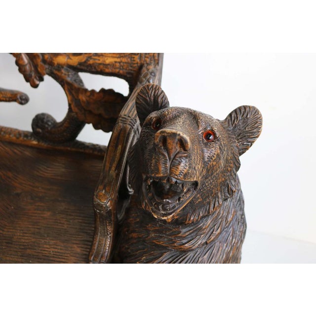 Antique Black Forest Hall Bench, 1890s For Sale - Image 3 of 15