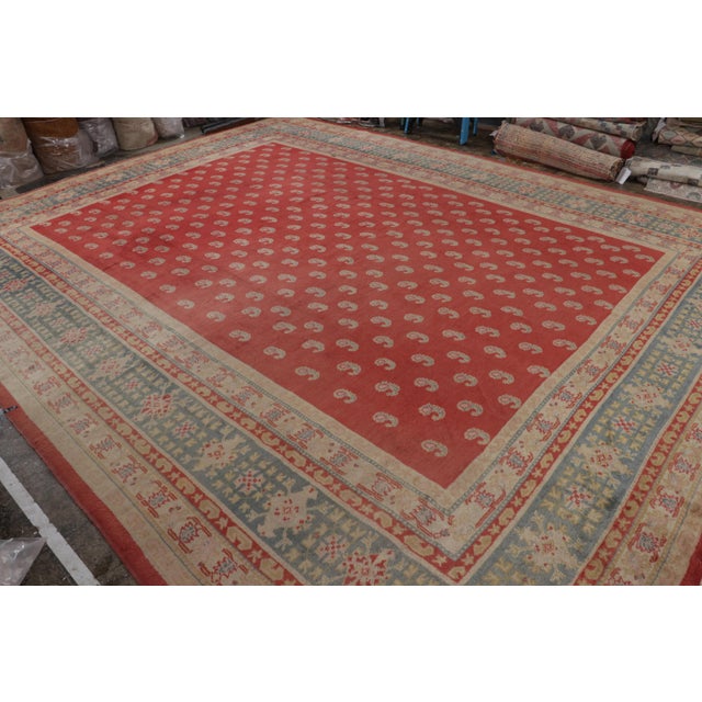 Traditional Antique Oushak Rug in Red With Paisley Patterns, From Rug & Kilim For Sale - Image 3 of 10