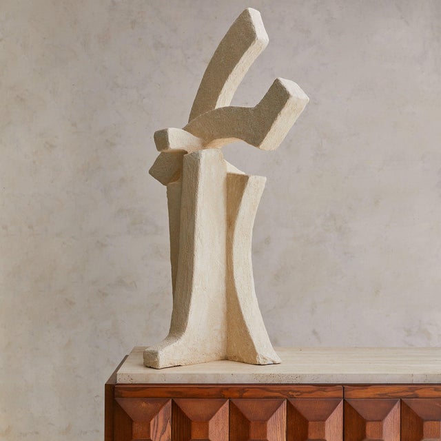French Abstract Limestone Sculpture, 1970s For Sale - Image 9 of 18