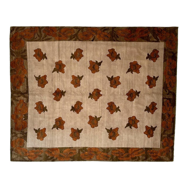1980s Art Deco Chinese Rug, 8'1" X 10'2" For Sale