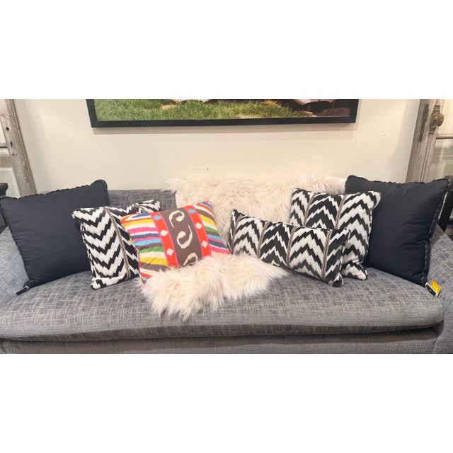 2 Pillow Pair Schumacher Florentine Velvet in Black 19" For Sale - Image 12 of 13