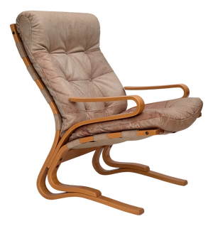 Norwegian Model Kengu Armchair in Beige Furniture Leather from Rybo Rykken & Co, 1970s