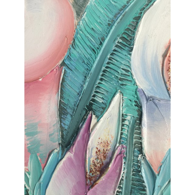 Impressionist Callalily Still Life Oil Textural Painting For Sale - Image 3 of 5