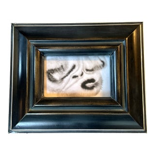 Contemporary Original Abstract Face Black Ink Watercolor Painting For Sale