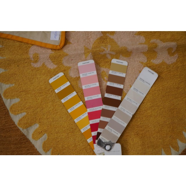 Yellow Brown Suzani Wall Hanging - Tribal Textile For Sale - Image 12 of 12