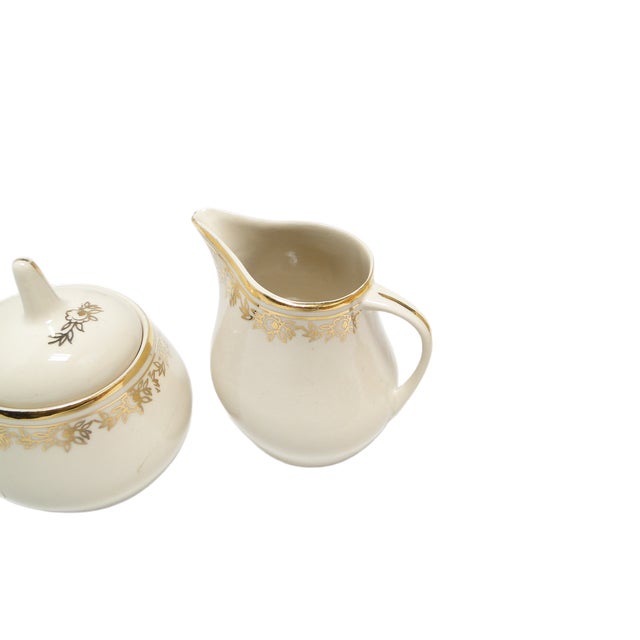 1950s Art Deco Sugar Bowl and Milk Jug from Tułowice, Poland, 1950s, Set of 2 For Sale - Image 5 of 6