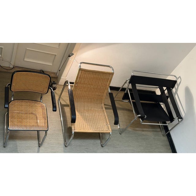 Wood Rattan B35 Cantilever Chair by Marcel Breuer for Thonet For Sale - Image 7 of 16
