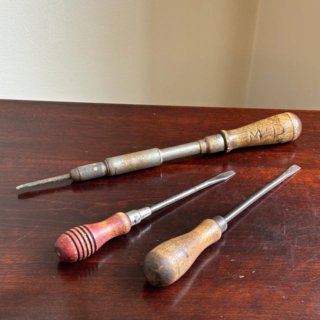 Vintage Wood-Handled Screwdrivers — Set of Three For Sale - Image 12 of 13