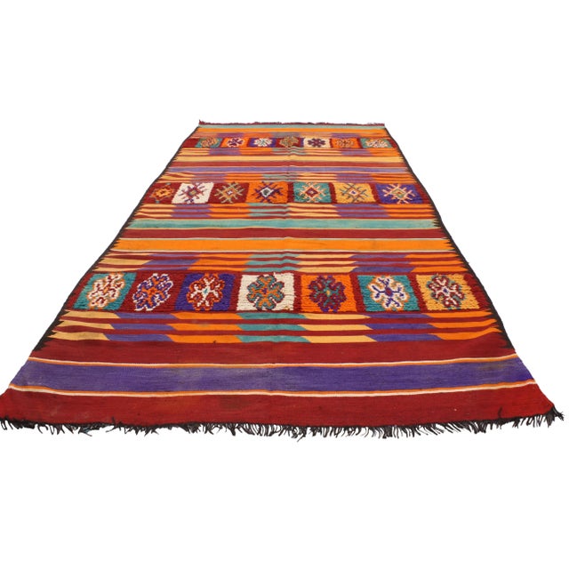 Cabin Vintage Taznakht Moroccan Kilim Rug - 06'01 X 13'07 For Sale - Image 3 of 7