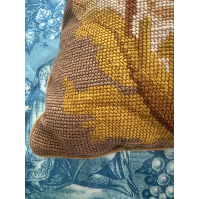 Neoclassical Style Urn and Bird Petit Point Needlepoint Pillow For Sale - Image 9 of 11