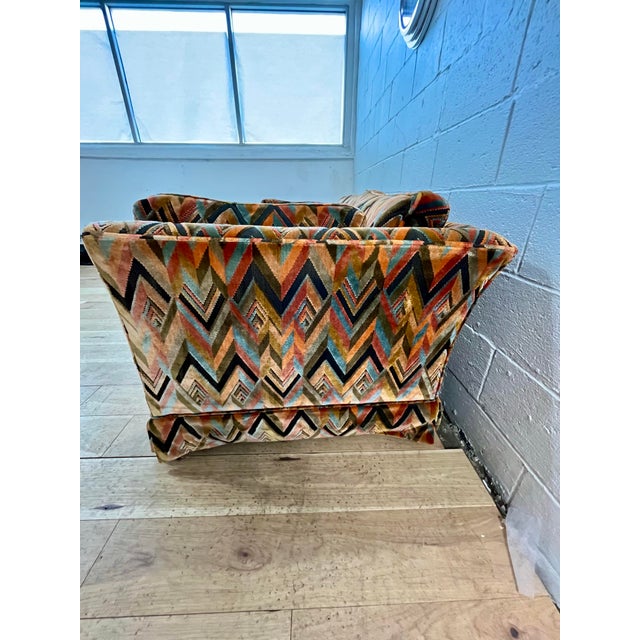 Jack Lenor Larsen Style Mid Century Chevron Sofa For Sale - Image 9 of 12
