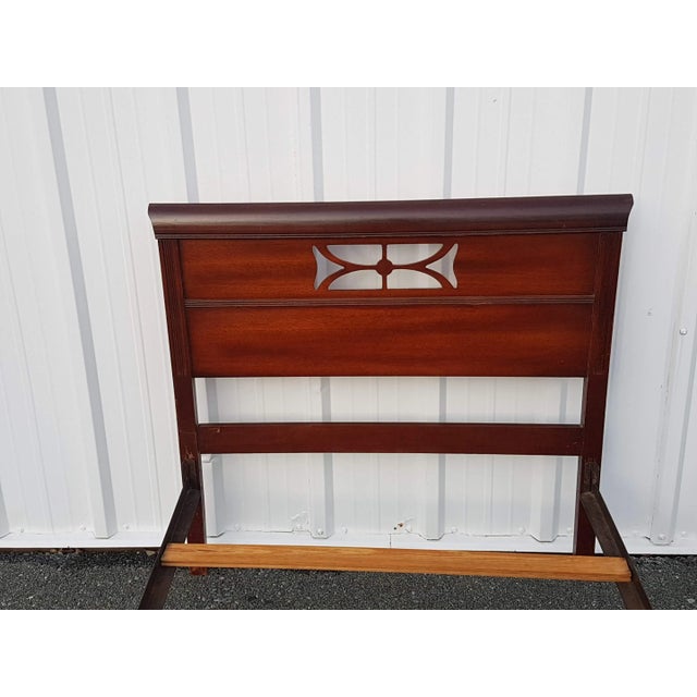 A gorgeous pair of vintage Regency style carved mahogany twin beds Condition: Overall very good condition. Structurally...