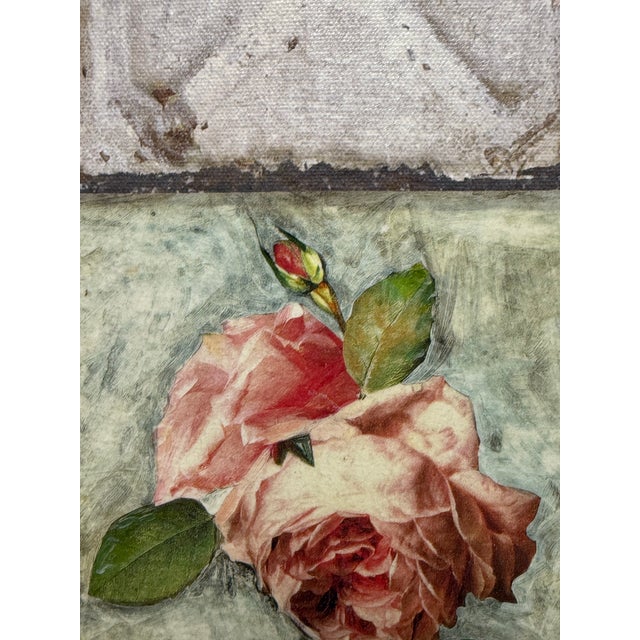 Peggy Abrams Style Rose Tile Print of Canvas For Sale - Image 11 of 12