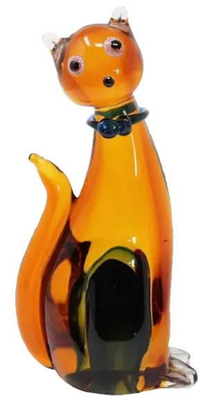 Murano Art Glass Cat Figurine, 1980s
