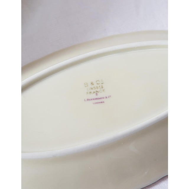 Beige Bernardaud Limoges Porcelain Dinnerware Set with Flowers, 1950s, Set of 11 For Sale - Image 8 of 11