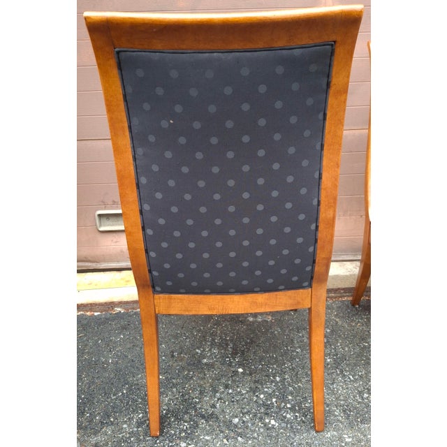 Early 21st Century Set of Eight Hickory White Maple and Black Upholstered Dining Chairs For Sale - Image 5 of 14
