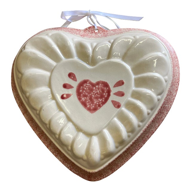 Vintage Farmhouse Style Ceramic Heart For Sale