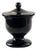 Mid-20th Century Glossy Black Glass Urn with Floral Motif, Germany For Sale