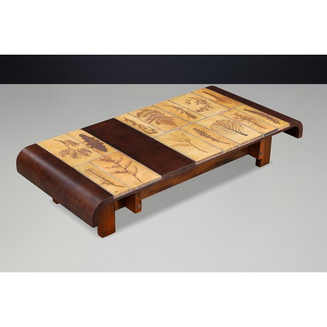 Brown Garrigue Ceramic and Bent Beechwood Coffee Table by Roger Capron, France, 1960s For Sale - Image 8 of 18