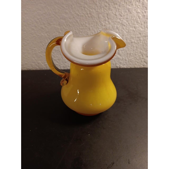 1960s 1960s Kanawha Yellow Cased Glass Miniature Pitcher For Sale - Image 5 of 5