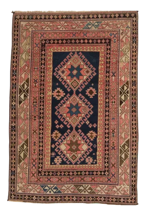 1900s Antique Caucasian Rug- 3′6″ × 5′1″