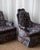 Pair of Vintage Tufted Floral Velvet High Back Chairs For Sale - Image 12 of 13