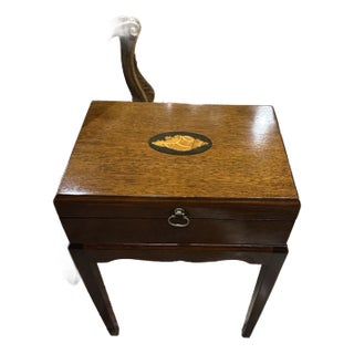 Mahogany Inlaid Nautilus Shell Box Table For Sale