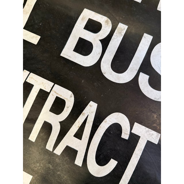 Black and White Monumental Vintage 1990’s Scottish Transportation Bus Destination Roll Sign For Sale - Image 11 of 12