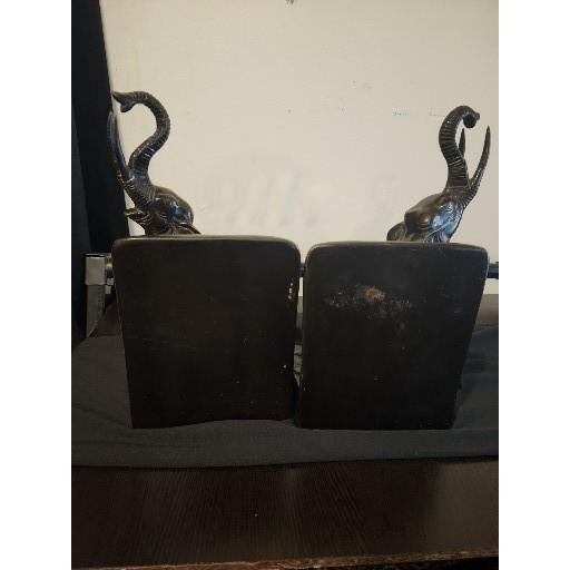 Vintage 1930s Art Deco Anglo-Indian Chocolate Bronze Elephant Bookends - Pair For Sale - Image 14 of 14