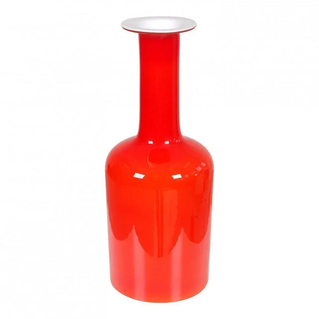 Red Glass Vase from Otto Brauer Holmegaard For Sale - Image 3 of 3
