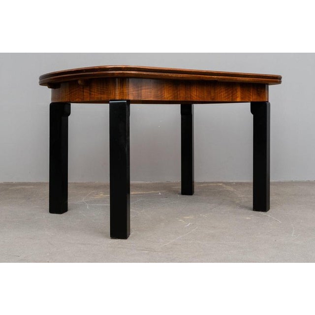 Wood Art Deco Dining Table in Walnut, 1930s For Sale - Image 7 of 18