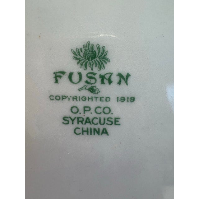 Early 20th Century Antique 1919 Fusan Chinese Export Plates Set of 6 | Syracuse China o.p. Co. | Chinoiserie Floral Porcelain For Sale - Image 5 of 7