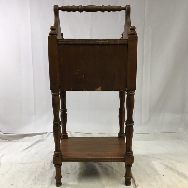 Antique Oak CopperLined Humidor Smoking Side Table Chairish