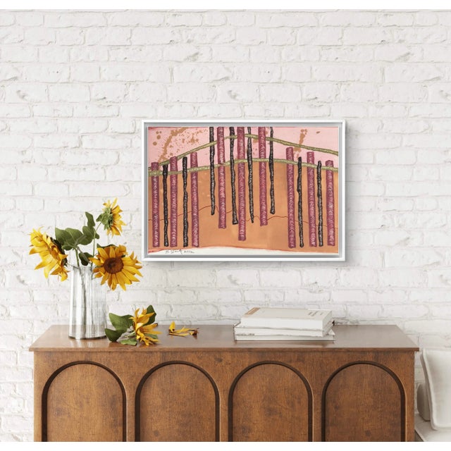 Mid-Century Modern Barbara Beck 2002 Painting on Paper - Signed/Dated/Unframed For Sale - Image 3 of 9