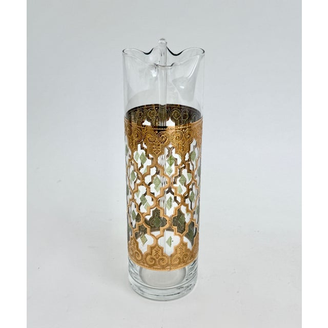 Metal Mid-Century Culver Valencia Rocks Glasses & Pitcher - Set of 7 For Sale - Image 7 of 8