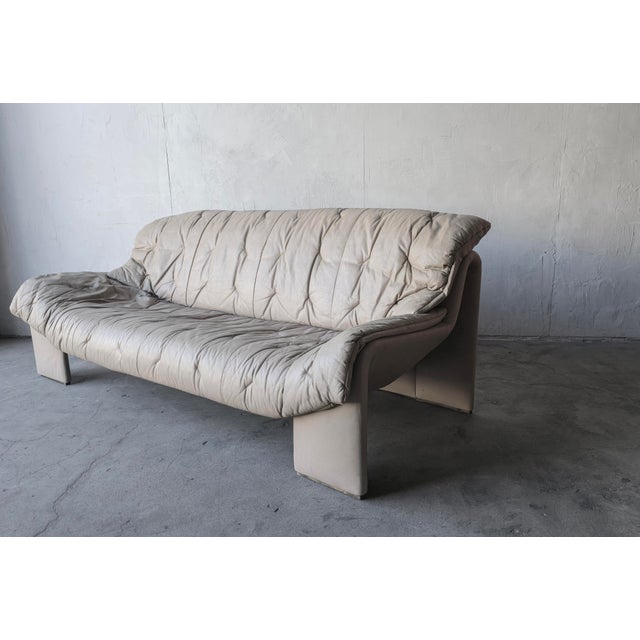 Gorgeous post modern leather sofa by Hans Eichenberger for Intertine, Switzerland. Although designed and manufactured in...