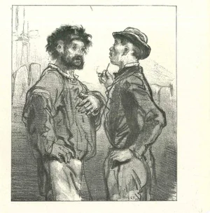 Paul Gavarni, The Delightful Chit-Chat, Original Lithograph, 1881