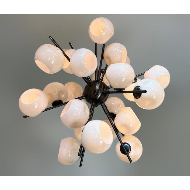 Glass 21st Century Crema Sputnik Chandelier by Fabio LTD For Sale - Image 7 of 7