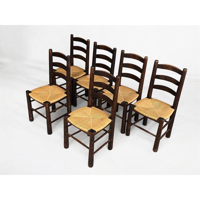 Vintage Brutalist Table and Chairs by Georges Robert, 1960s, Set of 7 For Sale - Image 9 of 18