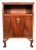 Art Deco Walnut Cabinet with Brass Handle, 1940s For Sale